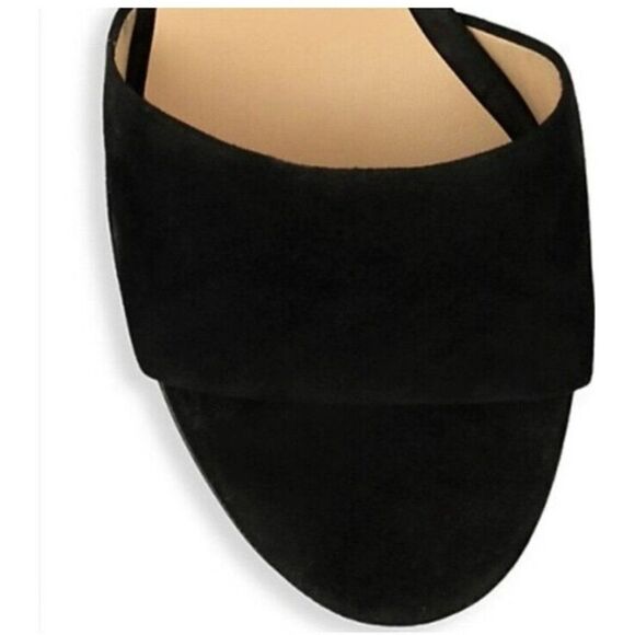 Sophia Milano Italian Suede Slip-on Sandals Black Size 9 - Picture 6 of 10